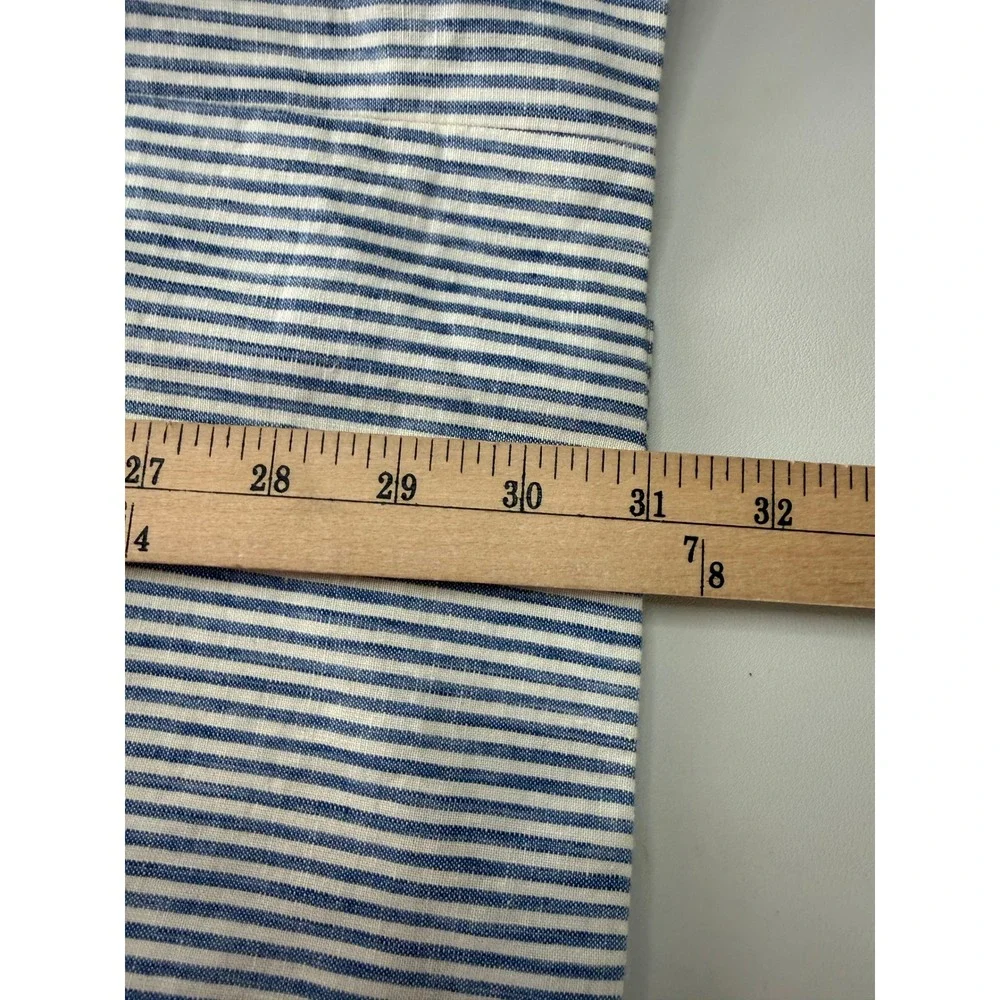 Island Pacific John W Nordstrom Mens 46R Blue White Striped 100% Linen Blazer
